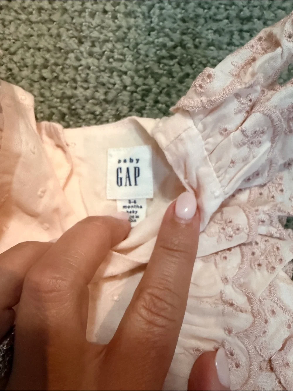 GAP Pink and Cream Baby Romper with Knit Cardigan Set